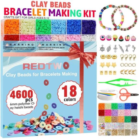 5100 Clay Beads Bracelet Making Kit Flat Preppy Beads for Friendship Bracelets - Picture 2 of 7